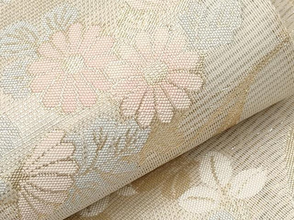 平和屋着物＊夏物　六通柄袋帯　花丸文　金糸　正絹　逸品　CABK1701tx
