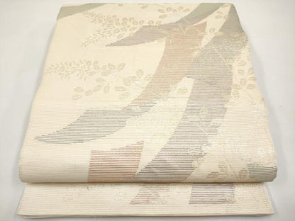 平和屋着物＊夏物　六通柄袋帯　萩文　金糸　正絹　逸品　CABK1703tx