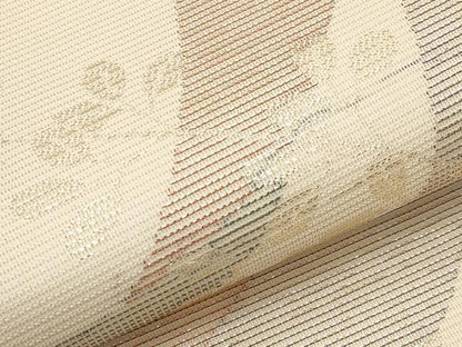 平和屋着物＊夏物　六通柄袋帯　萩文　金糸　正絹　逸品　CABK1703tx