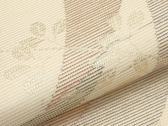 平和屋着物＊夏物　六通柄袋帯　萩文　金糸　正絹　逸品　CABK1703tx
