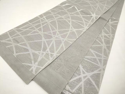 平和屋着物＊夏物　六通柄　本袋帯　芝草文　銀糸　正絹　逸品　CABK1704tx