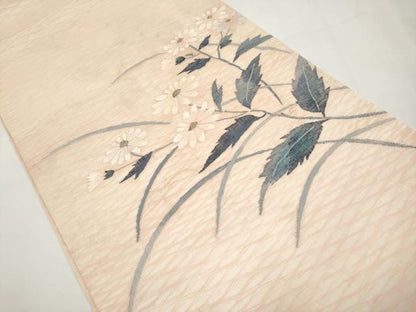 平和屋着物＊夏物　太鼓柄袋帯　すくい織　枝菊文　正絹　逸品　CABK1708tx