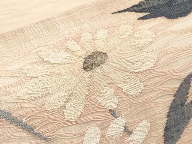 平和屋着物＊夏物　太鼓柄袋帯　すくい織　枝菊文　正絹　逸品　CABK1708tx