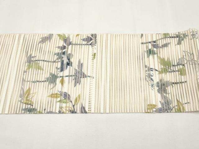 平和屋着物＊夏物　八寸名古屋帯　絽綴れ　手描き　枝花文　さが美扱い　正絹　逸品　CABK1713tx