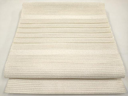 平和屋着物＊夏物　八寸名古屋帯　絽綴れ　横段文　銀糸　正絹　逸品　CABK1714tx