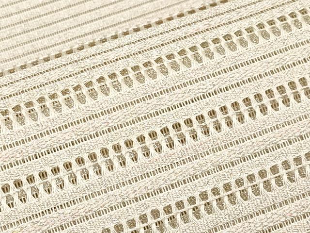 平和屋着物＊夏物　八寸名古屋帯　絽綴れ　横段文　銀糸　正絹　逸品　CABK1714tx