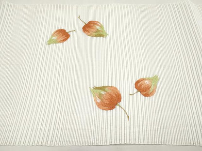 平和屋着物＊夏物　八寸名古屋帯　総刺繍　絽綴れ　鬼灯　ほおずき　CABK1715tx