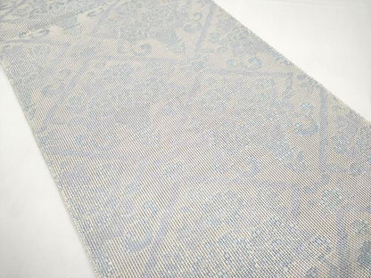 平和屋着物＊夏物　八寸名古屋帯　花唐草菱文　正絹　逸品　未使用　CABK1716tx