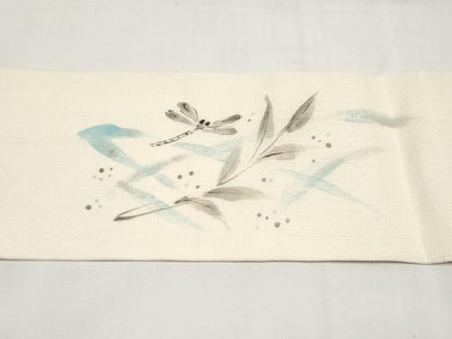 平和屋着物＊夏物　九寸名古屋帯　手描き　トンボ　正絹　逸品　CABK1717tx