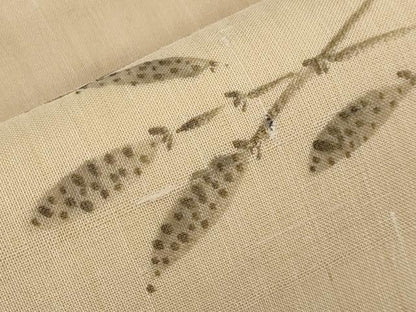 平和屋着物＊夏物　九寸名古屋帯　作家物　手描き　紬地　成り物　正絹　逸品　未使用　CABK1718tx