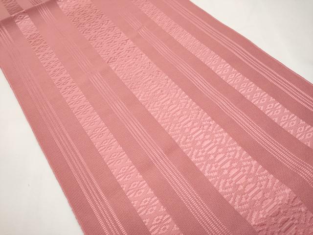 平和屋着物＊夏物　本場筑前博多織　八寸名古屋帯　紗献上　桃色　正絹　逸品　CABK1719tx