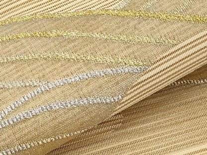 平和屋着物＊夏物　八寸名古屋帯　絽綴れ　霞立波文　金銀糸　鈴乃屋扱い　正絹　逸品　CABK1722tx