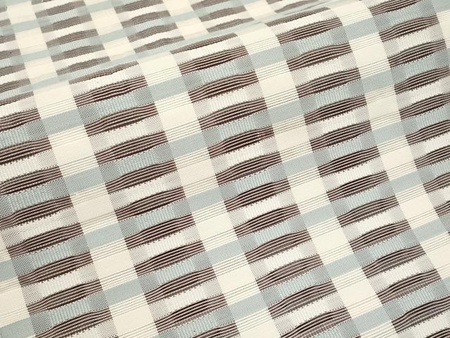 平和屋着物＊夏物　八寸名古屋帯　めがね織　格子柄　正絹　逸品　CABK1723tx