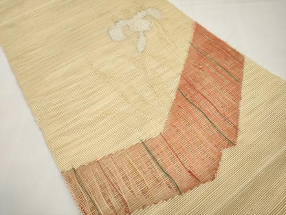 平和屋着物＊夏物　八寸名古屋帯　杜若　銀糸　正絹　逸品　CABK1724tx