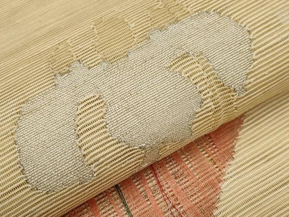 平和屋着物＊夏物　八寸名古屋帯　杜若　銀糸　正絹　逸品　CABK1724tx