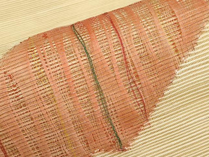 平和屋着物＊夏物　八寸名古屋帯　杜若　銀糸　正絹　逸品　CABK1724tx
