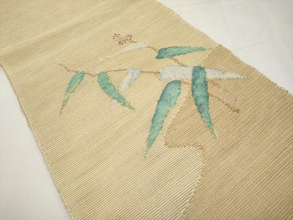 平和屋着物＊夏物　八寸名古屋帯　草花文　正絹　逸品　CABK1725tx