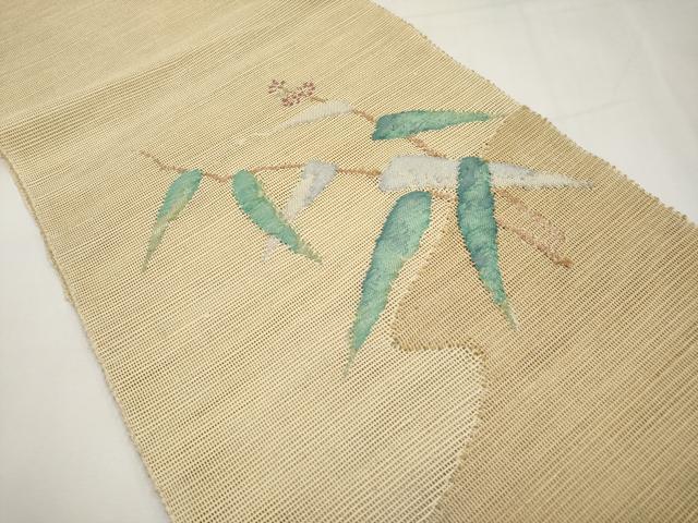 平和屋着物＊夏物　八寸名古屋帯　草花文　正絹　逸品　CABK1725tx
