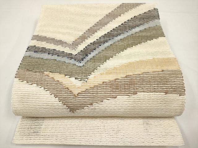 平和屋着物＊夏物　八寸名古屋帯　抽象文　正絹　逸品　CABK1732tx