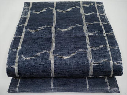 平和屋着物＊夏物　八寸名古屋帯　間道　正絹　逸品　CABK1734tx