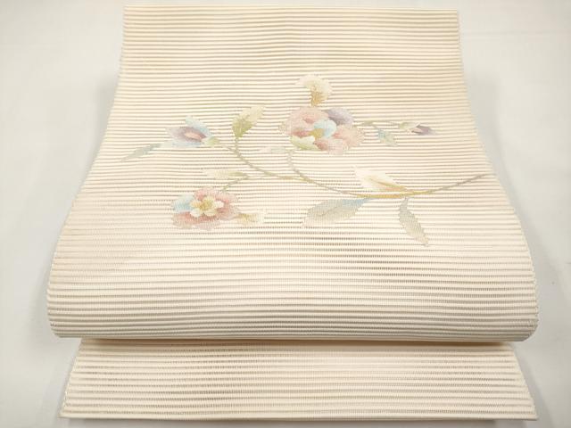平和屋着物＊夏物　八寸名古屋帯　絽綴れ　枝花文　金銀糸　正絹　逸品　CABK1735tx