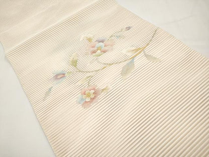 平和屋着物＊夏物　八寸名古屋帯　絽綴れ　枝花文　金銀糸　正絹　逸品　CABK1735tx