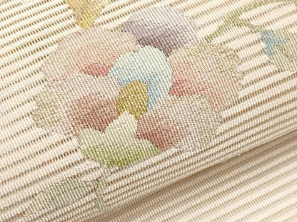 平和屋着物＊夏物　八寸名古屋帯　絽綴れ　枝花文　金銀糸　正絹　逸品　CABK1735tx