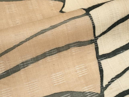 平和屋着物＊夏物　九寸名古屋帯　花倉織　抽象文　麻　逸品　CABK1736tx
