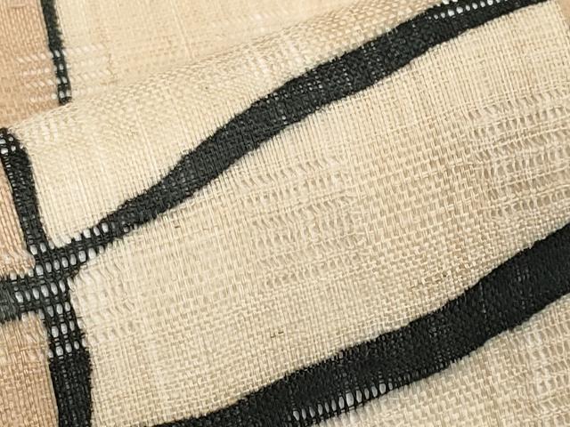 平和屋着物＊夏物　九寸名古屋帯　花倉織　抽象文　麻　逸品　CABK1736tx
