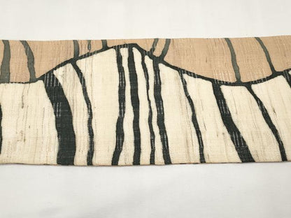 平和屋着物＊夏物　九寸名古屋帯　花倉織　抽象文　麻　逸品　CABK1736tx