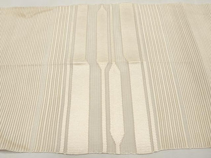 平和屋着物＊夏物　八寸名古屋帯　絽綴れ　横段文　肌色　正絹　逸品　CABK1737tx