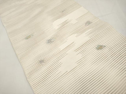 平和屋着物＊夏物　八寸名古屋帯　絽綴れ　舞花びら　金銀糸　正絹　逸品　CABK1738tx