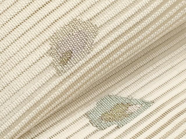 平和屋着物＊夏物　八寸名古屋帯　絽綴れ　舞花びら　金銀糸　正絹　逸品　CABK1738tx