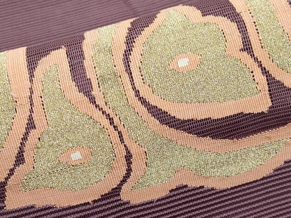 平和屋着物＊夏物　八寸名古屋帯　絽綴れ　飛鶴笹松文　金銀糸　正絹　逸品　CABK1742tx