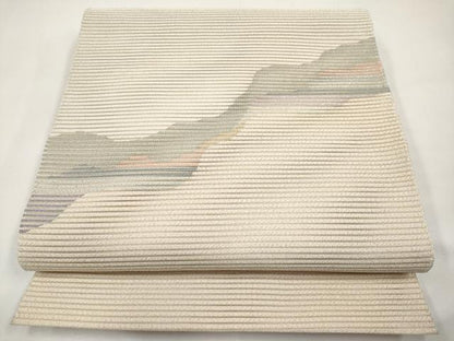平和屋着物＊夏物　八寸名古屋帯　絽綴れ　道長文　金糸　正絹　逸品　CABK1743tx