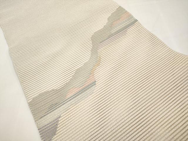 平和屋着物＊夏物　八寸名古屋帯　絽綴れ　道長文　金糸　正絹　逸品　CABK1743tx