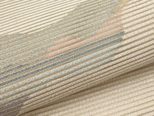 平和屋着物＊夏物　八寸名古屋帯　絽綴れ　道長文　金糸　正絹　逸品　CABK1743tx