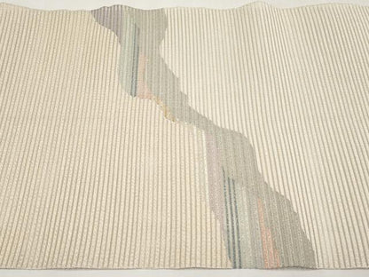 平和屋着物＊夏物　八寸名古屋帯　絽綴れ　道長文　金糸　正絹　逸品　CABK1743tx