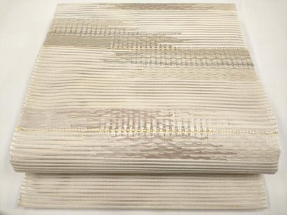 平和屋着物＊夏物　八寸名古屋帯　絽綴れ　霞文　正絹　逸品　CABK1748tx