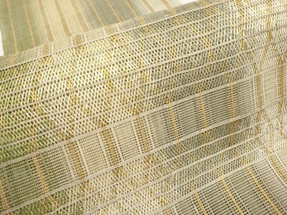 平和屋着物＊夏物　八寸名古屋帯　組織　横段菱文　金糸　正絹　逸品　未使用　CABK1751tx
