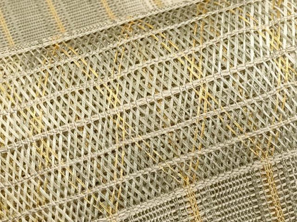 平和屋着物＊夏物　八寸名古屋帯　組織　横段菱文　金糸　正絹　逸品　未使用　CABK1751tx