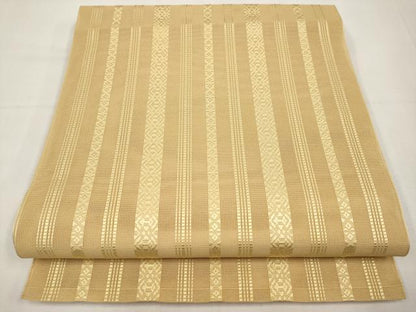 平和屋着物＊夏物　本場筑前博多織　八寸名古屋帯　紗献上　飴色　正絹　逸品　CABK1764tx