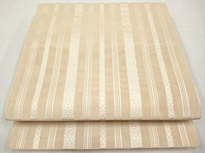 平和屋着物＊夏物　本場筑前博多織　八寸名古屋帯　紗献上　丁子色　正絹　逸品　CABK1769tx