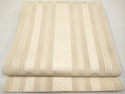 平和屋着物＊夏物　本場筑前博多織　八寸名古屋帯　紗献上　肌色　正絹　逸品　CABK1771tx