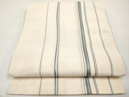 平和屋着物＊夏物　本場筑前博多織　八寸名古屋帯　間道　正絹　逸品　CABK1789tx