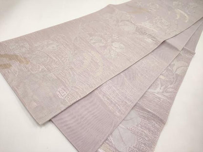 平和屋着物＊夏物　西陣　六通柄袋帯　枝葉文　金銀糸　証紙付き　正絹　逸品　CABK1791tx