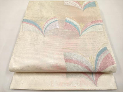平和屋着物＊夏物　六通柄袋帯　若松葉文　金銀糸　正絹　逸品　未使用　CABK1793tx