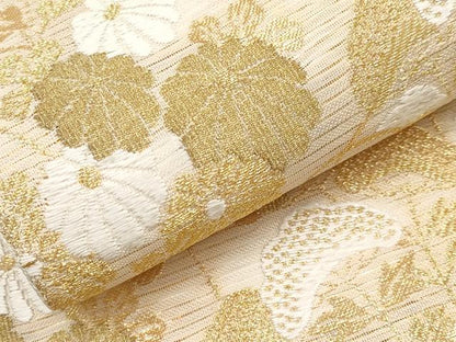 平和屋着物＊夏物　六通柄　本袋帯　唐織　秋草文　金糸　正絹　逸品　CABK1796tx