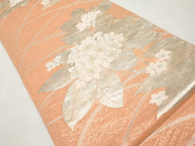 平和屋着物＊夏物　六通柄袋帯　紫陽花　金銀糸　正絹　逸品　CABK1798tx