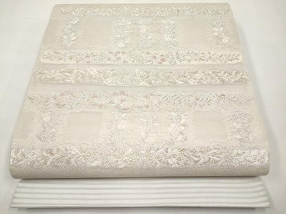 平和屋着物＊夏物　太鼓柄袋帯　草花文　金銀糸　正絹　逸品　CABK1799tx